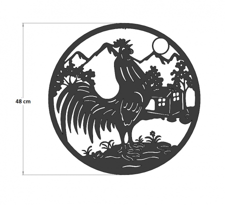 Decor perete Coq II 48 cm. negru [3]