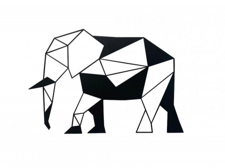 Decoratiuni de perete - Decor metalic Elephant 44 x 30 cm. negru