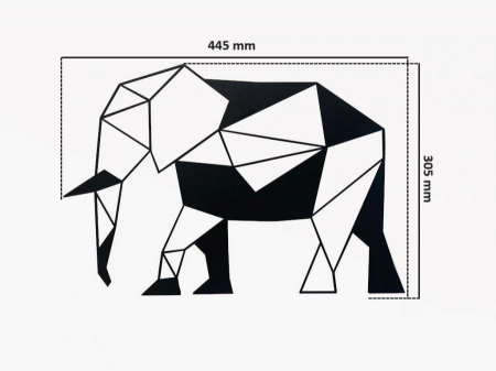 Decor metalic Elephant 44 x 30 cm. negru [2]