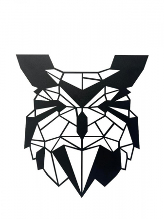 Decoratiuni de perete - Decor metalic Hibou 32 x 36 cm. negru