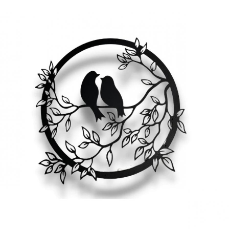 Decor metalic Oiseaux 47 x 47 cm. negru [1]
