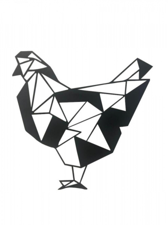 Decoratiuni de perete - Decor metalic Pui 46 x 54 cm. negru