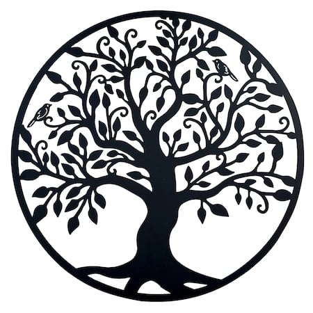 Decoratiune metalica de perete - "Copacul vietii" I 90 x 90 cm. negru [2]