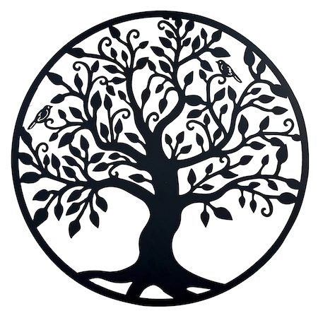 Decoratiune metalica de perete - "Copacul vietii" 45 x 45 cm. negru [1]