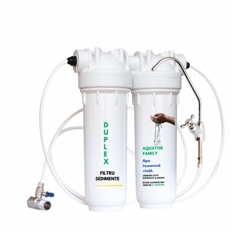 Filtre apa pentru bucatarie - Filtru apa sub chiuveta cu dispenser Aquator Maxi Duplex max. 5000 litri + filtru lavabil