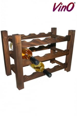 Accesorii pentru vin - Raft 12 sticle vin din lemn baituit 3x4 marca VinO