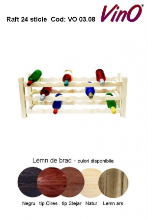 Raft crama 24 sticle vin din lemn 3x8 marca VinO  [1]