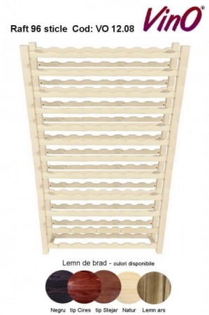 Accesorii pentru vin - Raft crama 96 sticle de vin din lemn 12x8 marca VinO