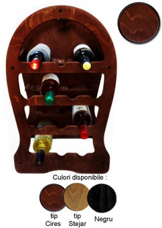 Raft decorativ 13 sticle vin, lemn marca Atelier [1]