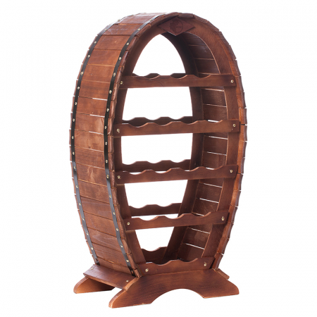 Raft decorativ 16 sticle vin lemn maro marca Rustic [1]