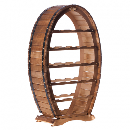 Raft decorativ 20 sticle de vin din lemn maro marca Rustic [1]