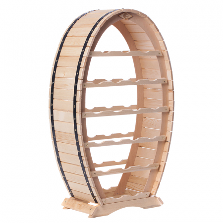 Raft decorativ 20 sticle de vin lemn natur marca Rustic [1]