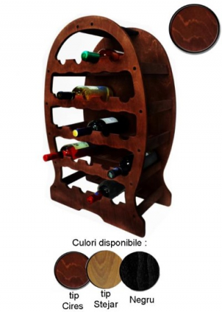 Raft decorativ 23 de sticle de vin, din lemn, marca Atelier [1]