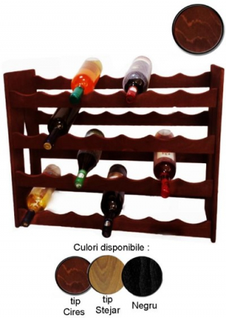 Raft decorativ 28 sticle vin, lemn marca Atelier [1]