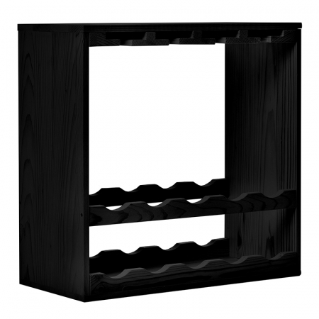 Accesorii pentru vin - Raft negru combinat 10 sticle + 8 pahare de vin marca Cubx