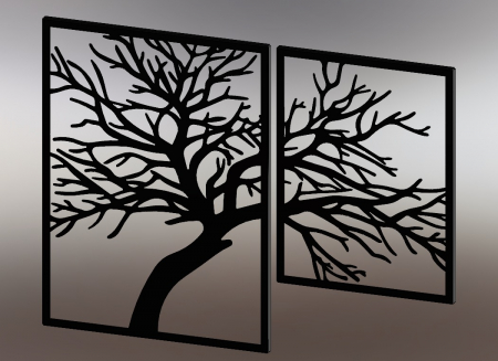 Set decor perete Arbres II 106 x 80 cm. negru [2]