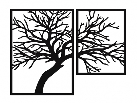Decoratiuni metalice - Set decor perete Arbres II 106 x 80 cm. negru