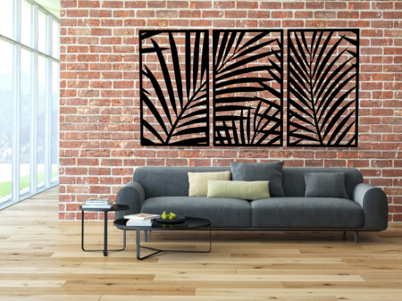 Set decor perete Feuilles 150 x 80 cm. negru [4]