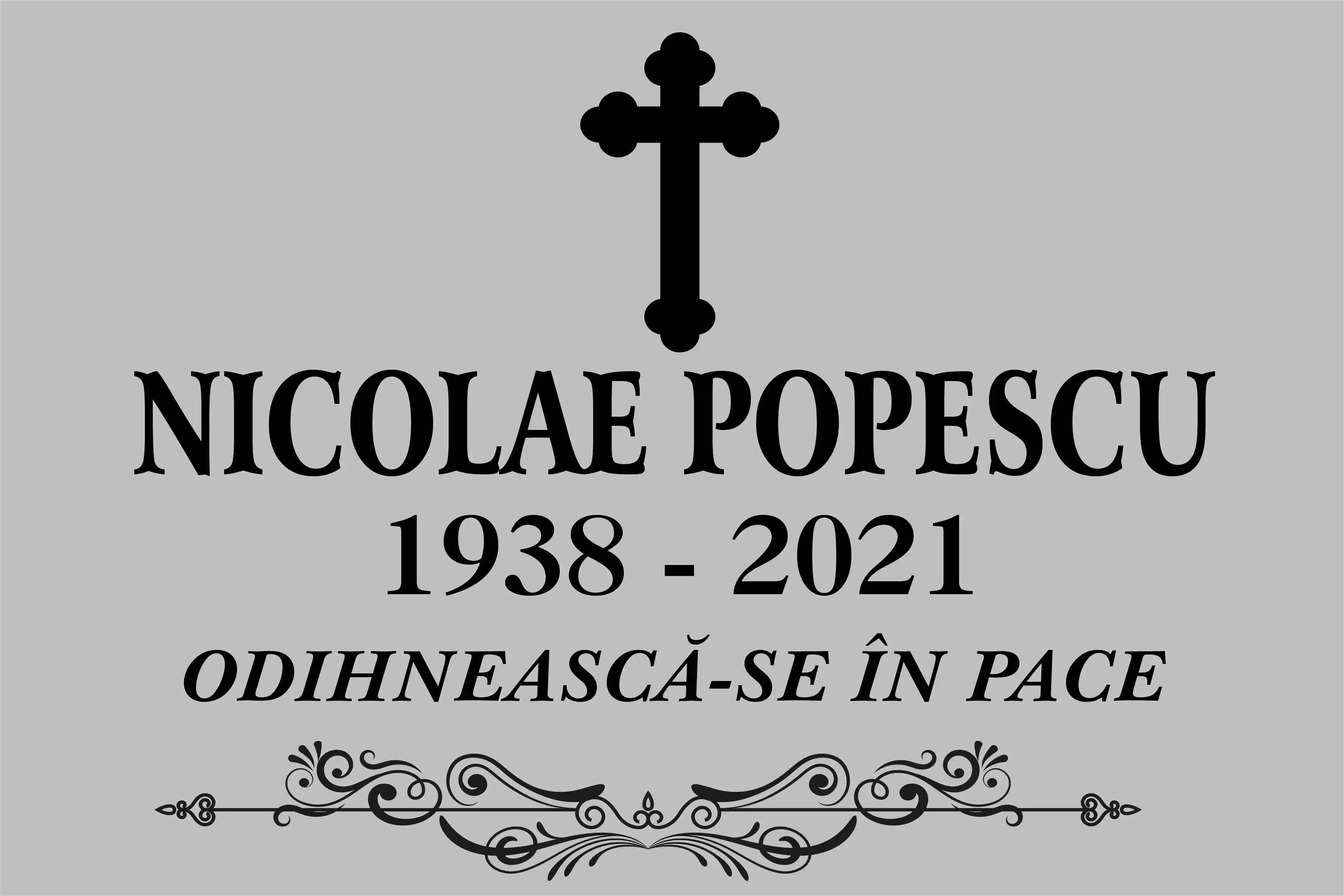 Placa memoriala - Placuta Funerara din ABS gravata cu model