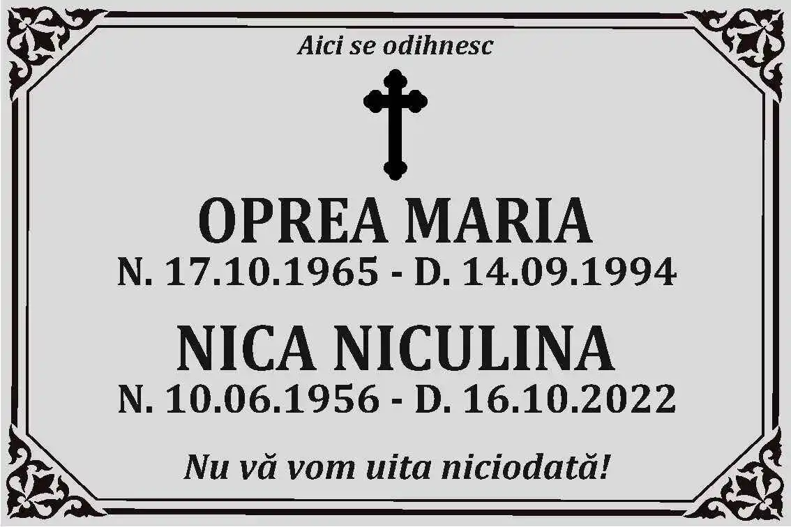 Placa memoriala - Placuta Funerara din ABS gravata