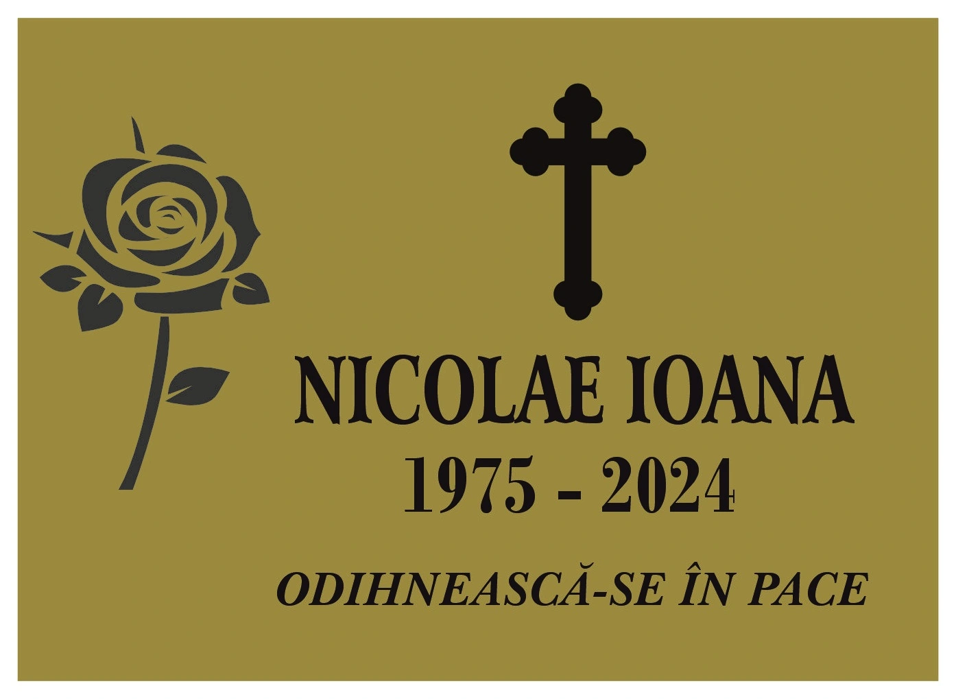 Placa memoriala - Placuta Funerara din ABS gravata
