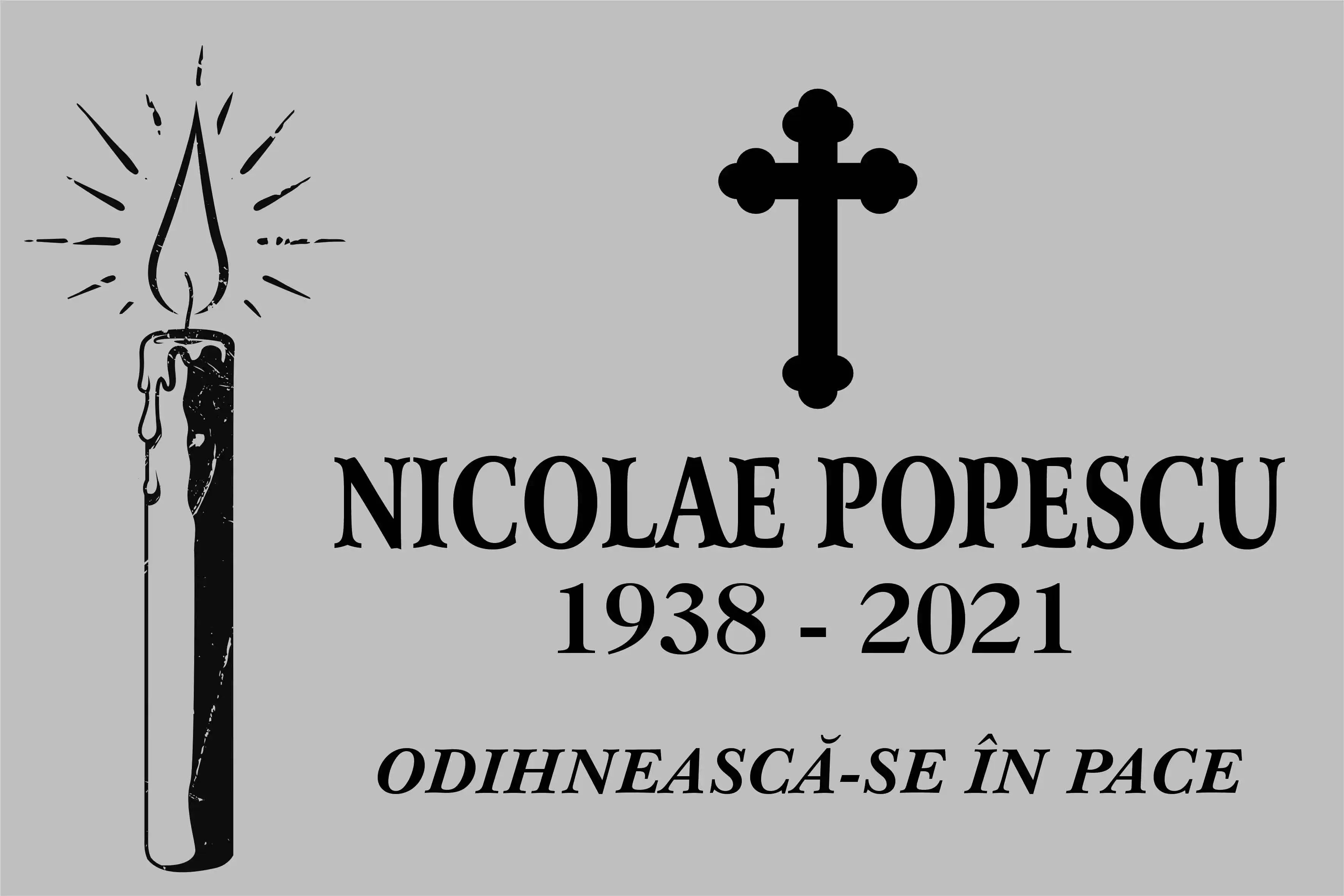 Placa memoriala - Placuta Funerara din ABS gravata cu lumanare