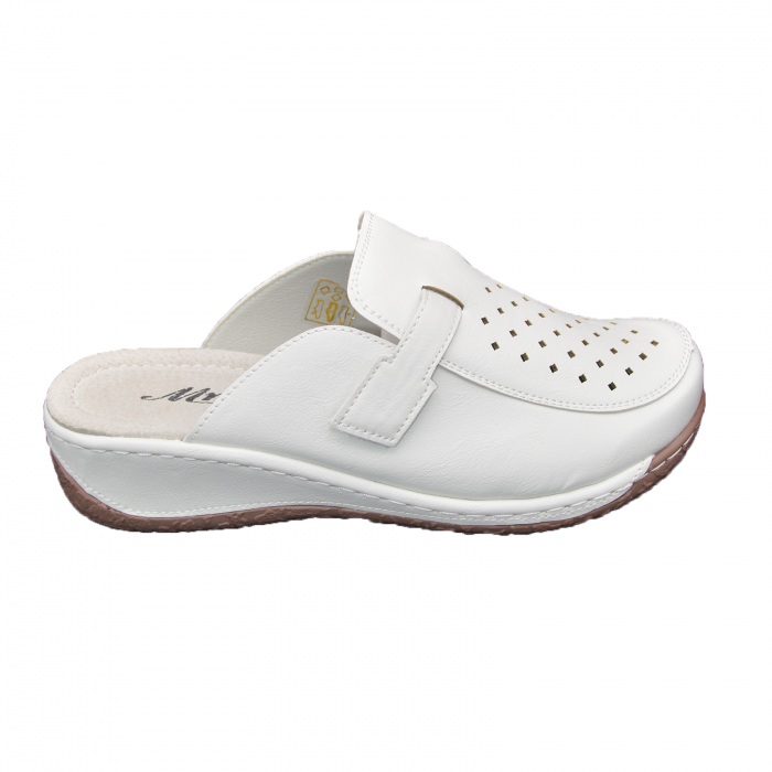 Saboți damă medicali, MMM, piele naturală, 239 Alb [1]