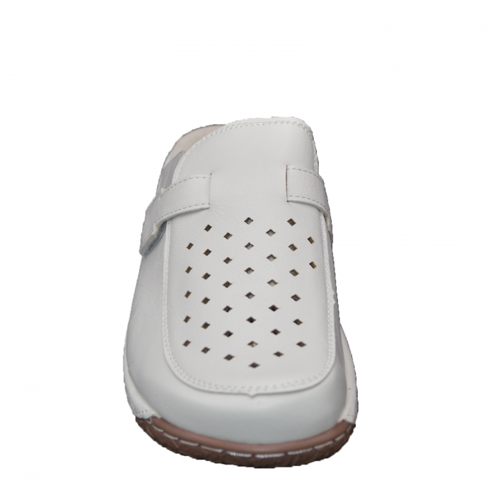 Saboți damă medicali, MMM, piele naturală, 239 Alb [5]