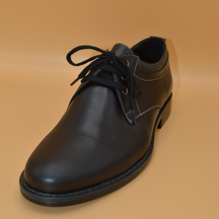 Pantofi bărbați cu șiret, DyanY, Piele naturală,  Negru, ta1153 [2]