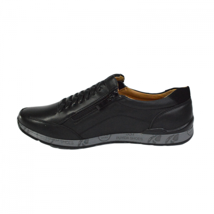 Pantofi barbati, Piele ecologica, Clowse, Negru  C1137 -2 [3]
