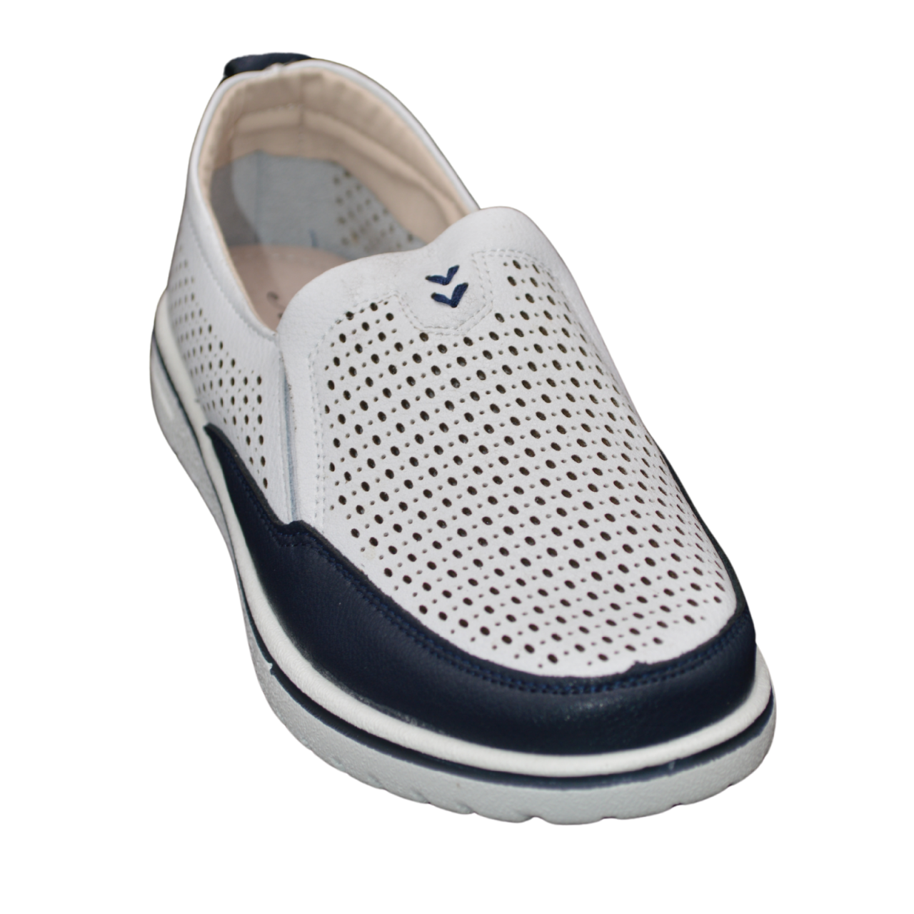 Pantofi dama MMM alb/albastru perforati 126010 [5]