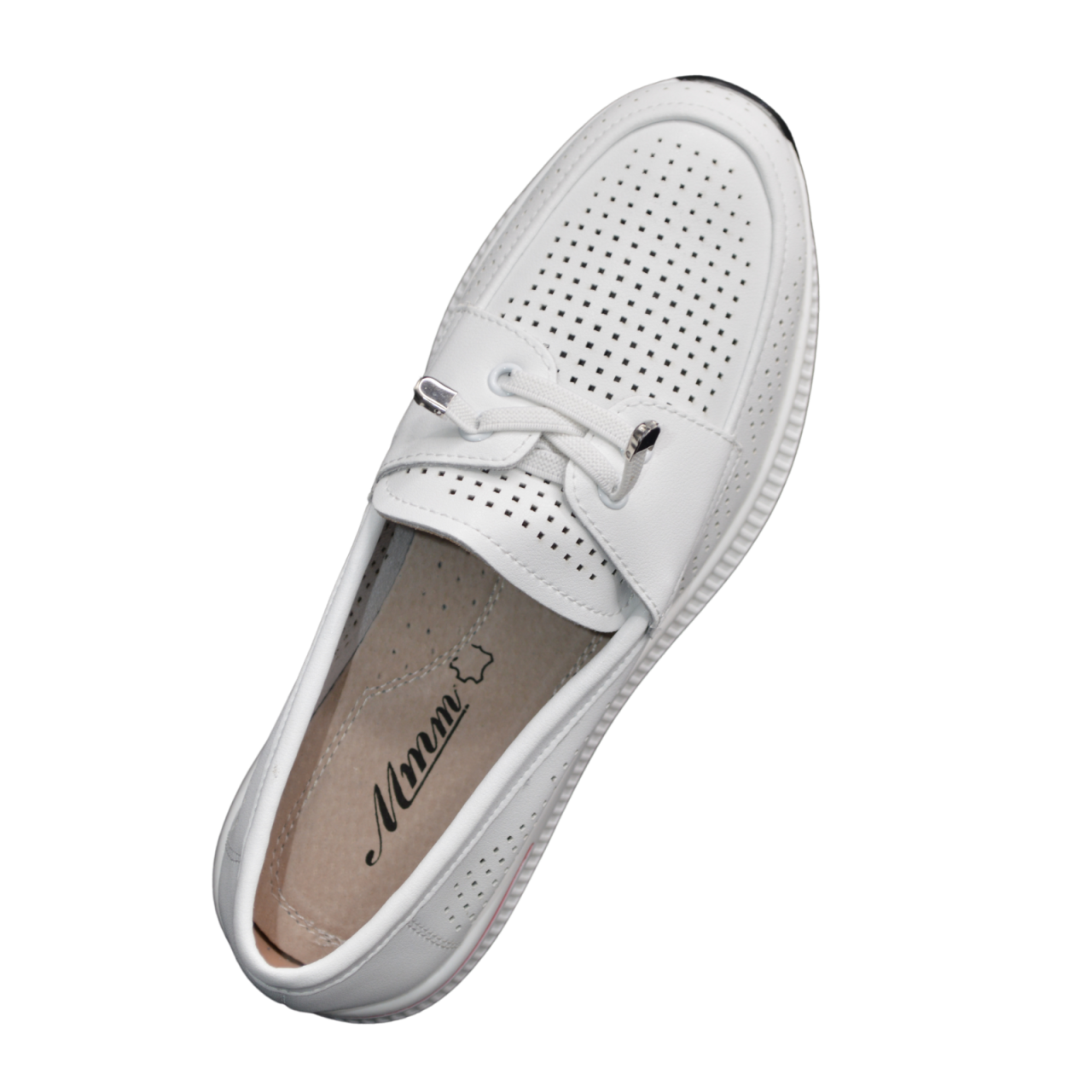 Pantofi dama MMM alb cu siret QL8912 [3]