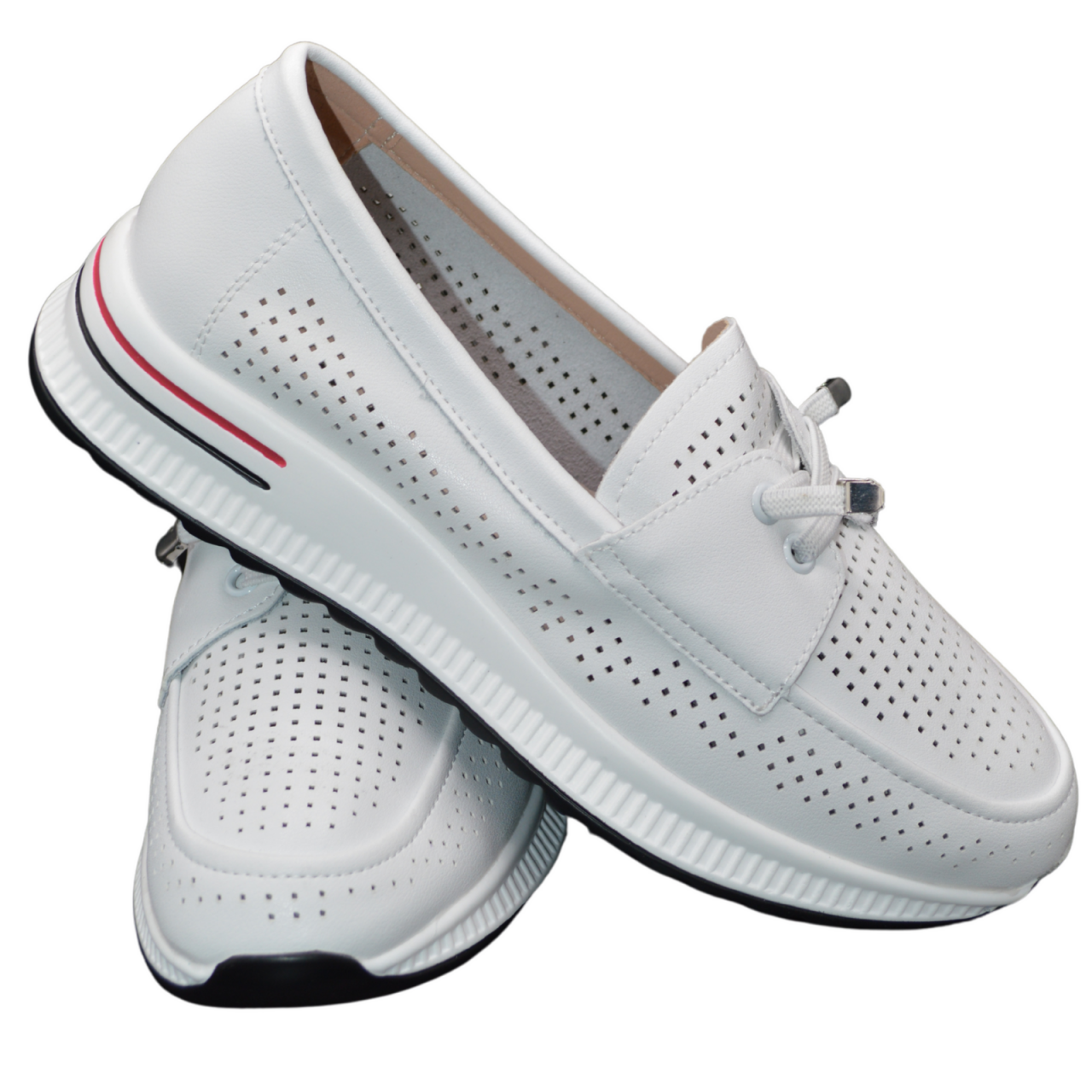 Pantofi dama MMM alb cu siret QL8912 [2]