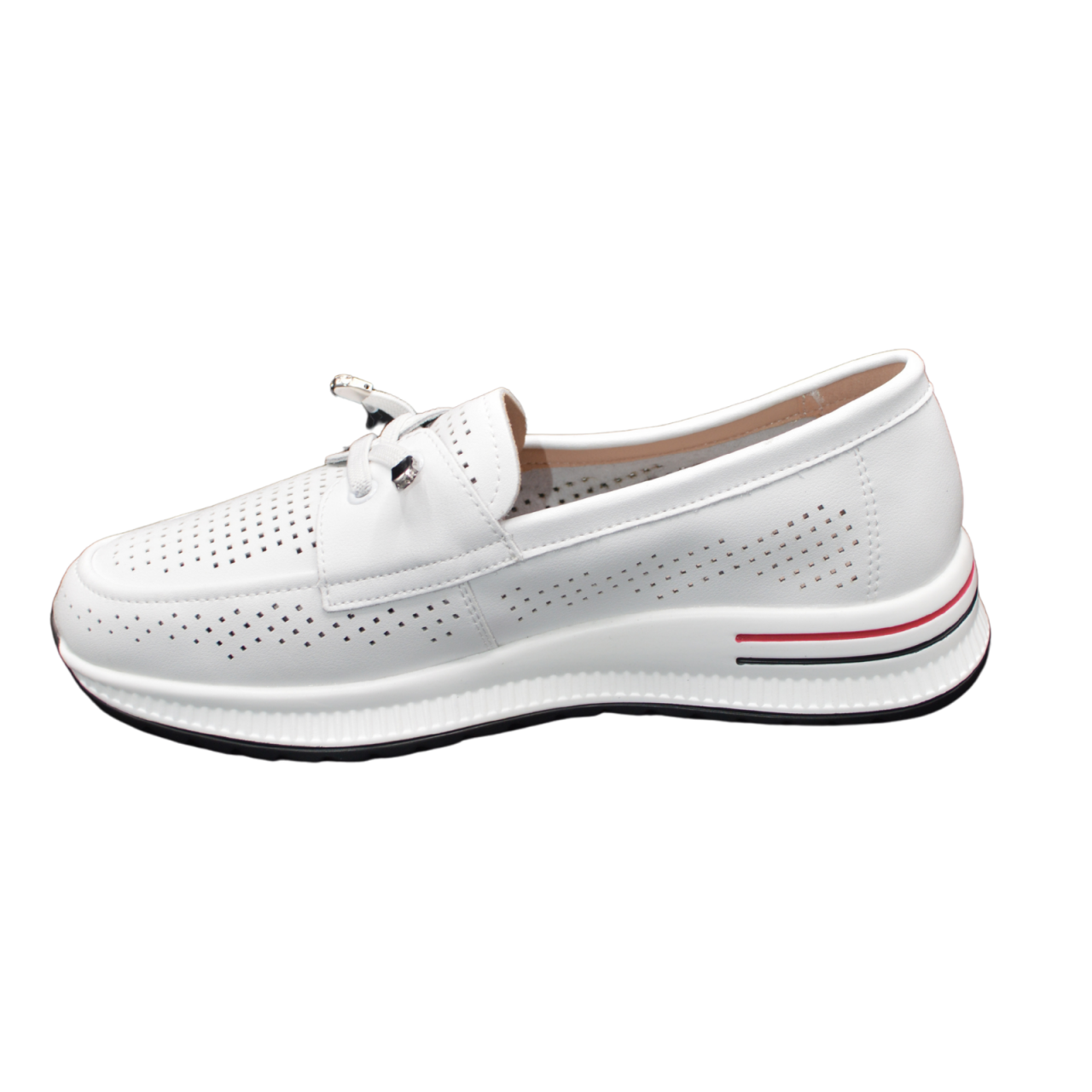 Pantofi dama MMM alb cu siret QL8912 [5]