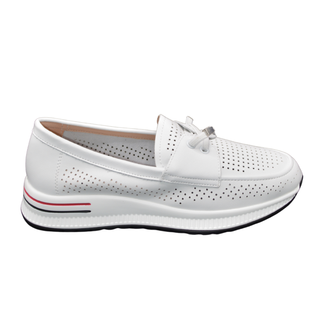 Pantofi dama MMM alb cu siret QL8912 [1]