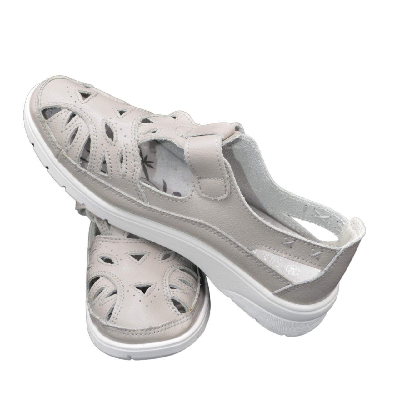 Pantofi dama perforati MMM 6839 gri cu bareta [4]