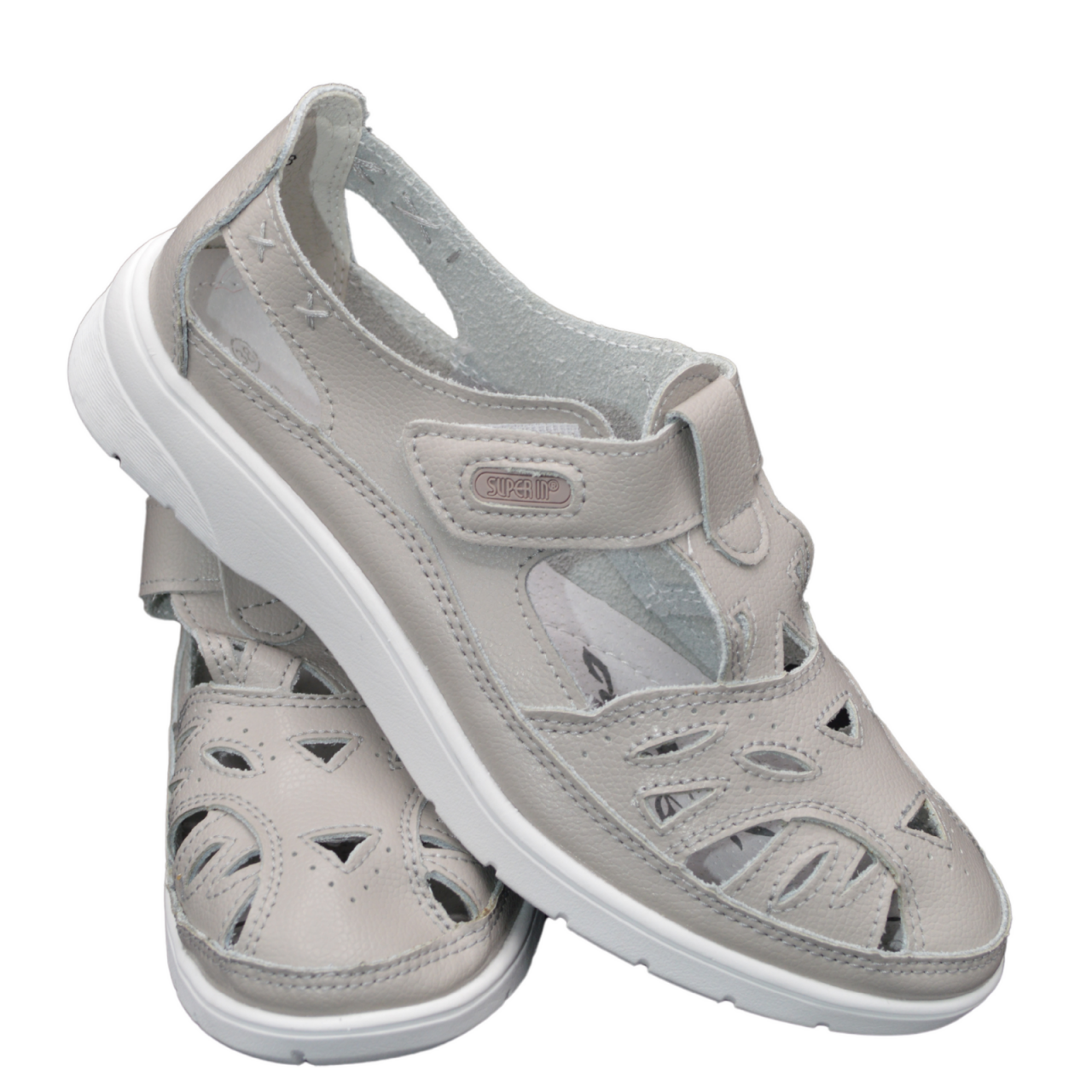Pantofi dama perforati MMM 6839 gri cu bareta [5]