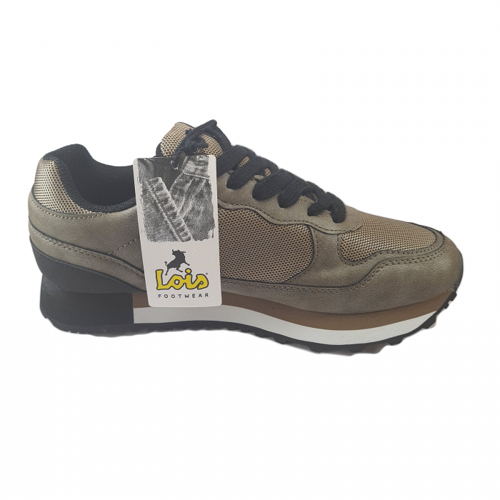 Pantofi sport damă, Lois Jean, Piele ecologică+Plasa, Bej [4]