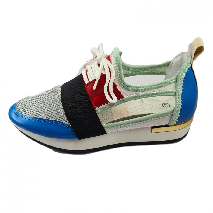 Pantofi sport damă, piele ecologică, Decupați, Multicolor [1]