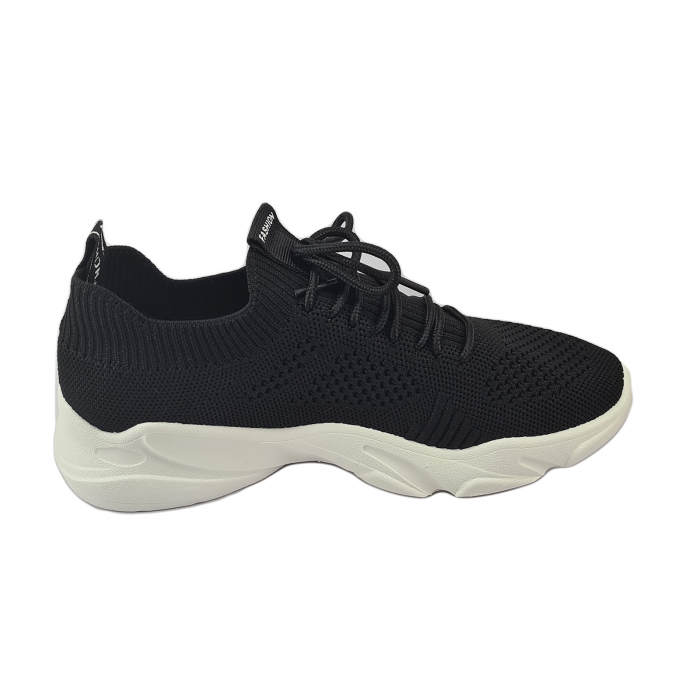 Pantofi sport damă, Se7en, Pânză, Negru [3]