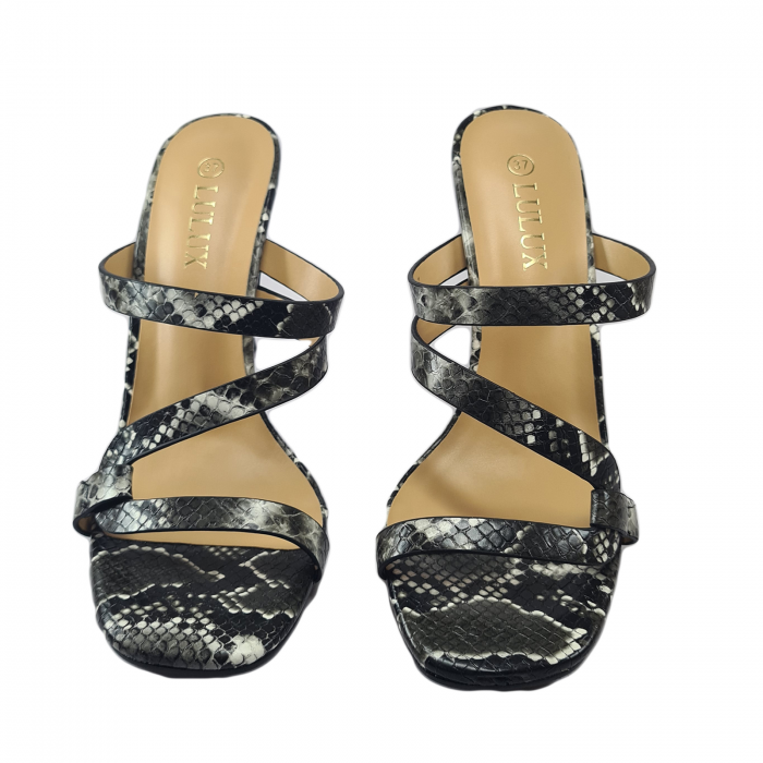 Papuci cu toc, Piele ecologică, LULUX, Multicolor [4]