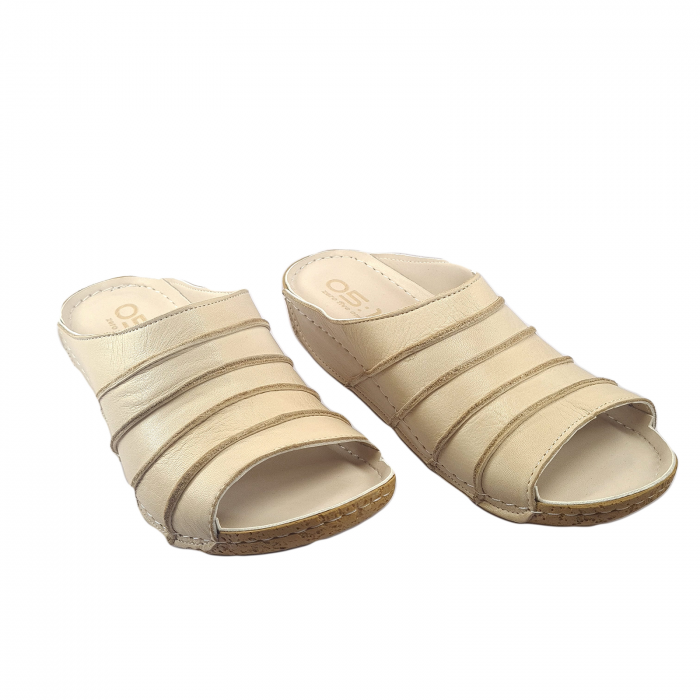 Papuci damă, 100% Piele naturală, 05:15, Crem [4]