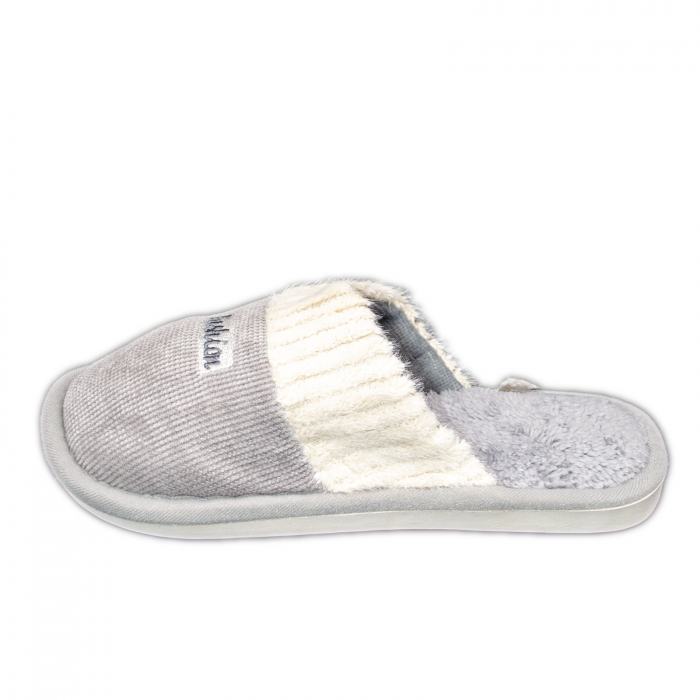 Papuci damă Fashion Gri cu alb [1]