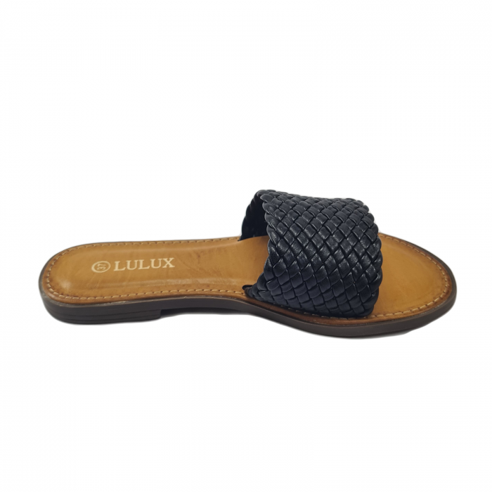 Papuci damă, LULUX, Piele ecologică, Negru [3]