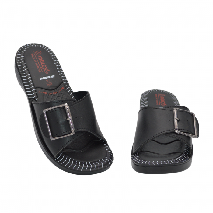 Papuci dama, Mulex, Negru cu catarama [3]