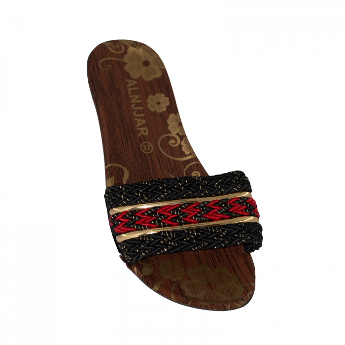 Papuci dama, Talpa joasa, Negru si rosu,  ta1622 [2]