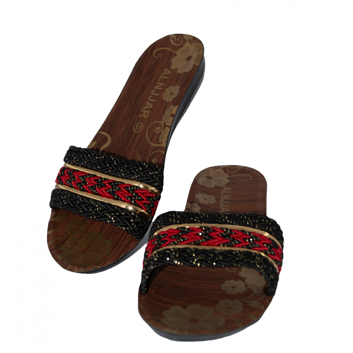 Papuci dama, Talpa joasa, Negru si rosu,  ta1622 [4]