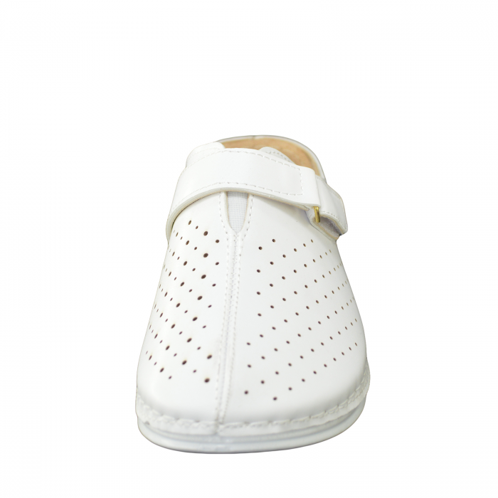 Saboți medicali damă, piele ecologică, MARYSHOES, Alb [2]