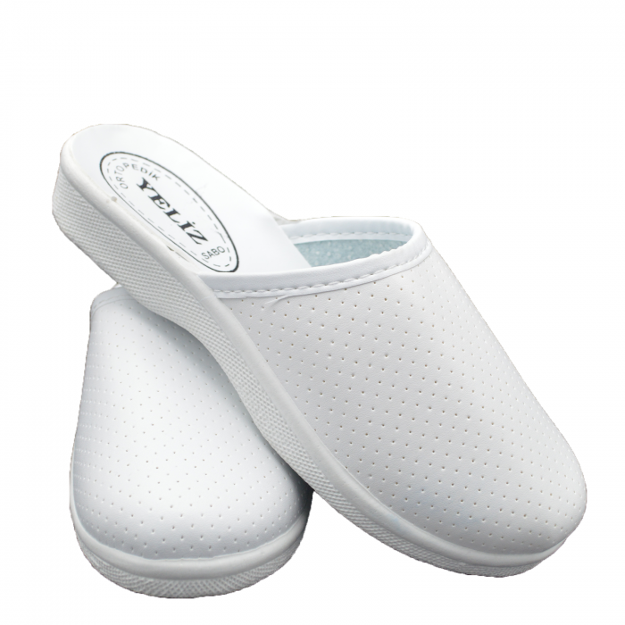 Saboți medicali unisex, Talpă joasă, Alb [3]