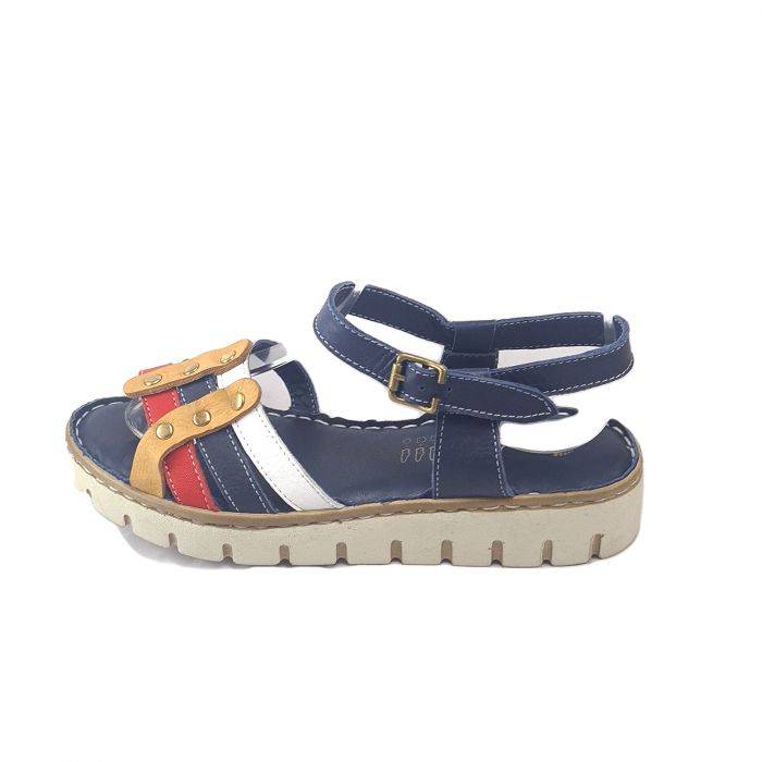 Sandale damă, 100% piele naturală, Multicolor, 05:!5 [5]